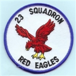 RAF 23 SQN OP'S Red Eagles Embroidered Insignia Badge.