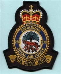 RAF 230 SQN Embroidered Crest Badge.