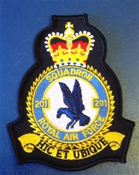 RAF 201 SQN Crest Badge ( 201 Squadron Crest Badge )