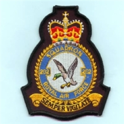 RAF 202 SQN Crest Badge ( 202 Squadron Crest Badge )