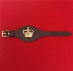 Military Army WO2 Rank Brown Leather Wrist Strap