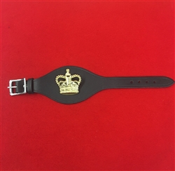 Military Army WO2 Rank Black Leather Wrist Strap