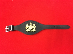 Military Army WO1 Rank Black Leather Wrist Strap