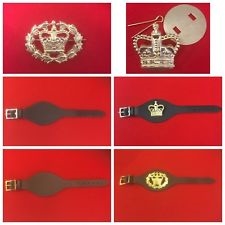 Military Army WO1 Rank Brown Leather Wrist Strap