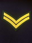 Royal Marines CPL Chevron Gold and Green Backed Lovat Stripe