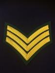 Royal Marines Sergeant Chevron Gold and Green Backed Lovat Stripe
