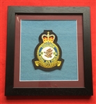 RAF 11 SQN Embroidered Crest Framed in Black Wood Frame