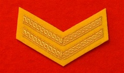 Corporal 2 Bar Cavalry Yellow Mess Dress Chevrons ( CPL Mess Dress Chevrons Yellow )