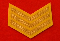 Sergeant 3 Bar Cavalry Yellow Mess Dress Chevrons ( SGT Mess Dress Chevrons Yellow )