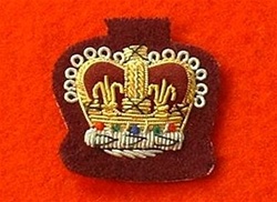Staff Sergeants Mess Dress Crown Badge ( S/SGT Mess Dress Badge Gold on Maroon )