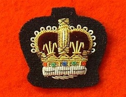 Number One Dress Staff Sergeant / Colour Sergeant Crown ( Black S/SGT C/SGT No 1 Dress Crown Rank Badge )