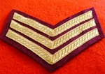 Number 1 Dress Para Sergeant Chevrons ( SGT PARA NO 1 Dress Tapes Gold on Maroon )