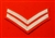 Silver Corporal Chevrons CPL Stripes ( Red )