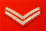 Silver Corporal Chevrons CPL Stripes ( Red )