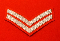 Silver Corporal Chevrons CPL Stripes ( Red )