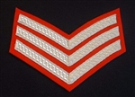 Sergeant Number 1 Dress Silver Chevrons ( 3 Bar Silver Stripes )