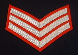 Sergeant Number 1 Dress Silver Chevrons ( 3 Bar Silver Stripes )