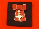 Civilian MBE Hallmarked Sterling Silver Miniature Mounted on Ladies Bow.