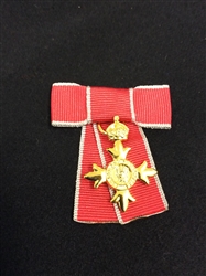 Miniature Civilian OBE Mounted on Ladies Bow