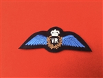 High Quality RAF VR Blue Reserve Pilot Wings Badge