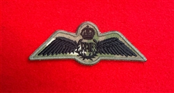 High Quality RAF Pilot Combat Wings King's Crown Black Embroidery MTP Patch with Hook & Loop Option