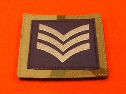 Royal Air Force Sergeant MTP UBAC'S Patch Velcro Backed ( RAF SGT Multicam UBAC'S Multi Terrane Pattern Rank Badge )
