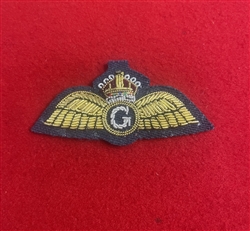 Royal Air Force Glider Pilot Wing King's Crown Gold Bullion Mess Dress Badge