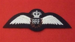 RAF Officers Pilot Wings ( Royal Air Force Pilot Brevet Wings Queen`s Crown )