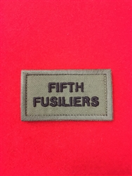High Quality Fifth Fusiliers Olive Green TRF Combat Badge British Army TRF