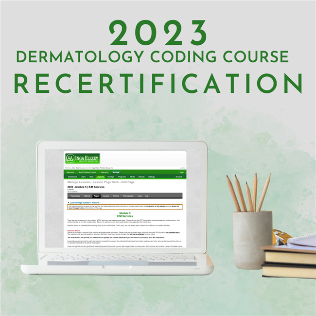 Dermatology Coding Course Recertification