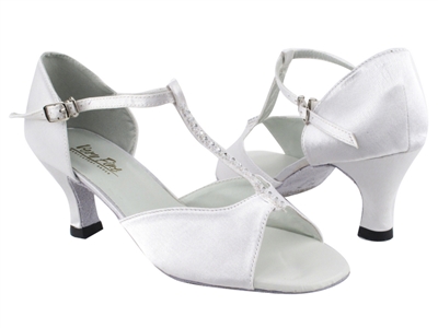 Style 1609 White Satin - Women's Dance Shoes | Blue Moon Ballroom Dance Supply