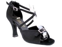 VF 1636 Black Satin - Women's Dance Shoes | Blue Moon Ballroom Dance Supply