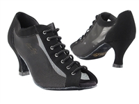 VF 1643 Black Nubuck & Black Mesh - Women's Dance Shoes | Blue Moon Ballroom Dance Supply