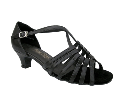 Style 1661 Black Leather Cuban Heel - Women's Dance Shoes | Blue Moon Ballroom Dance Supply