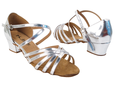 VF 1670C Silver Leather Cuban Heel - Women's Dance Shoes | Blue Moon Ballroom Dance Supply