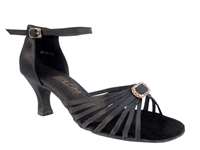 Style 1671B Black Satin & Stone - Women's Dance Shoes | Blue Moon Ballroom Dance Supply