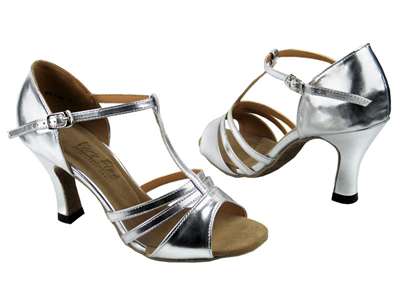 Style 1683 Silver Leather - Women's Dance Shoes | Blue Moon Ballroom Dance Supply
