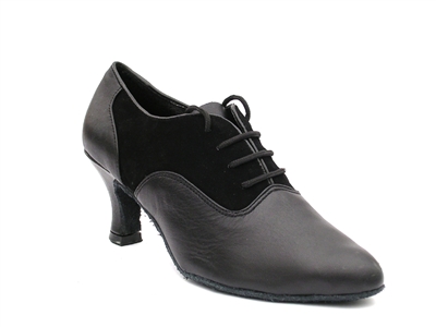 VF 1688 Black Nubuck & Black Leather - Ladies Dance Shoes | Blue Moon Ballroom Dance Supply