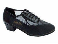 VF 2002 Black Leather Black Mesh - Women's Dance Shoes | Blue Moon Ballroom Dance Supply