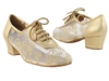 Style 2002 Light Gold Leather # 79 Mesh - Women's Dance Shoes | Blue Moon Ballroom Dance Supply