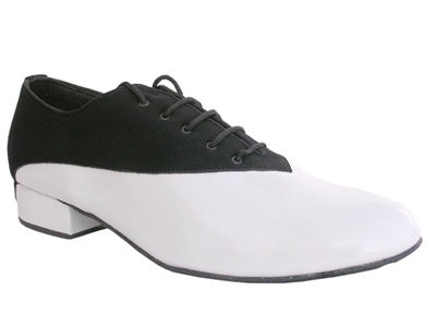 Style 2504 Black Nubuck & White Patent - Women's Dance Shoes | Blue Moon Ballroom Dance Supply