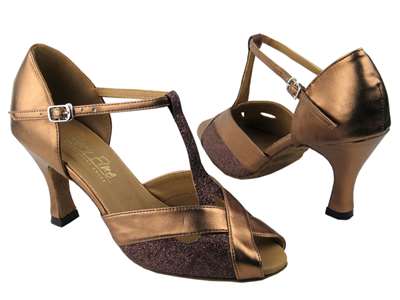 Style 2703 Copper Stardust & Dark Tan Gold - Women's Dance Shoes | Blue Moon Ballroom Dance Supply