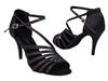 Style 2824 LEDSS Stiletto Heel Black Satin Glitter - Women's Dance Shoes | Blue Moon Ballroom Dance Supply