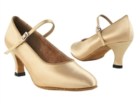 Style 3008 Light Brown Satin - Ladies Dance Shoes | Blue Moon Ballroom Dance Supply