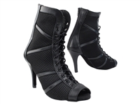latin 3302 black leather and mesh  dance boot - Dance Boot | Blue Moon Ballroom Dance Supply
