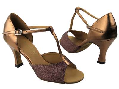 Style 5004 Copper Stardust & Dark Tan Gold - Women's Dance Shoes | Blue Moon Ballroom Dance Supply