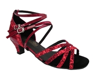 Style 5008Mirage Red Spkle & Red Patent Cuban Heel