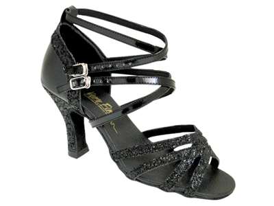 Style 5008Mirage Black Sparkle & Black Patent - Women's Dance Shoes | Blue Moon Ballroom Dance Supply