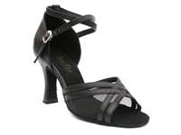 VF 5017 Black Leather & Black Mesh - Women's Dance Shoes | Blue Moon Ballroom Dance Supply