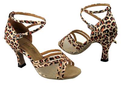 VF 5017 Leopard & Flesh Mesh - Women's Dance Shoes | Blue Moon Ballroom Dance Supply